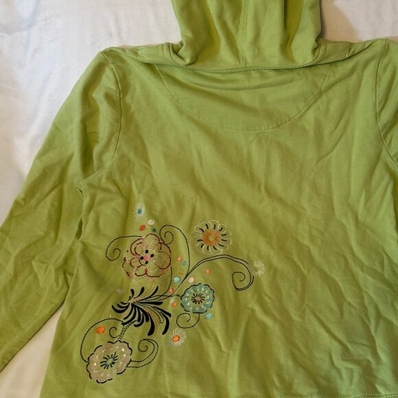 Christopher & Banks XL Embroidered Floral Hoodie Jacket - Picture 3 of 10